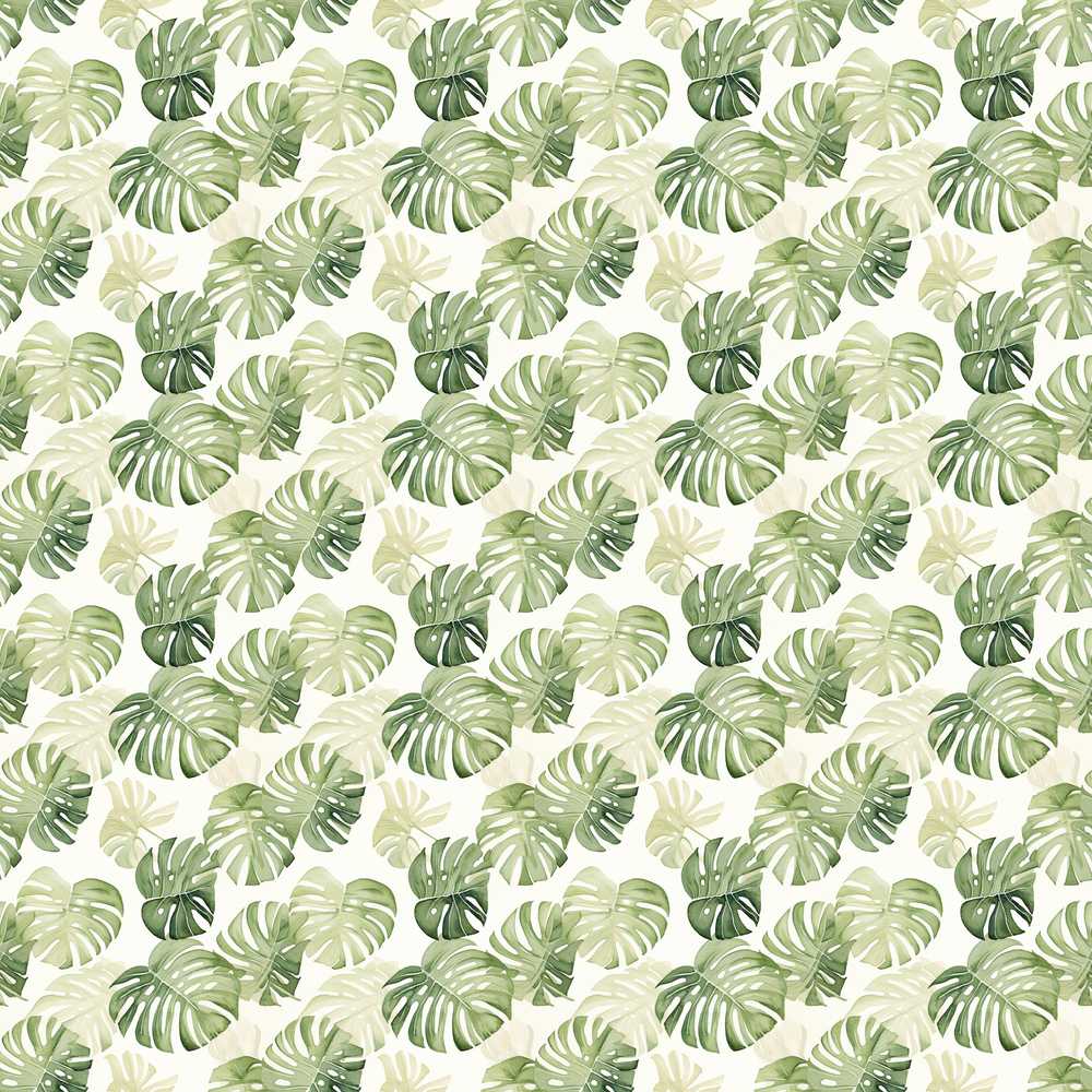 Minimal Pale Green Monstera Leaves Elegant Wildflower Pattern Botanical