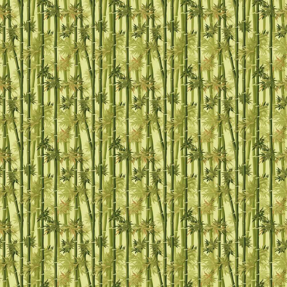 Lush Bamboo Forest with Layered Leaves Natural Wildflower Pattern