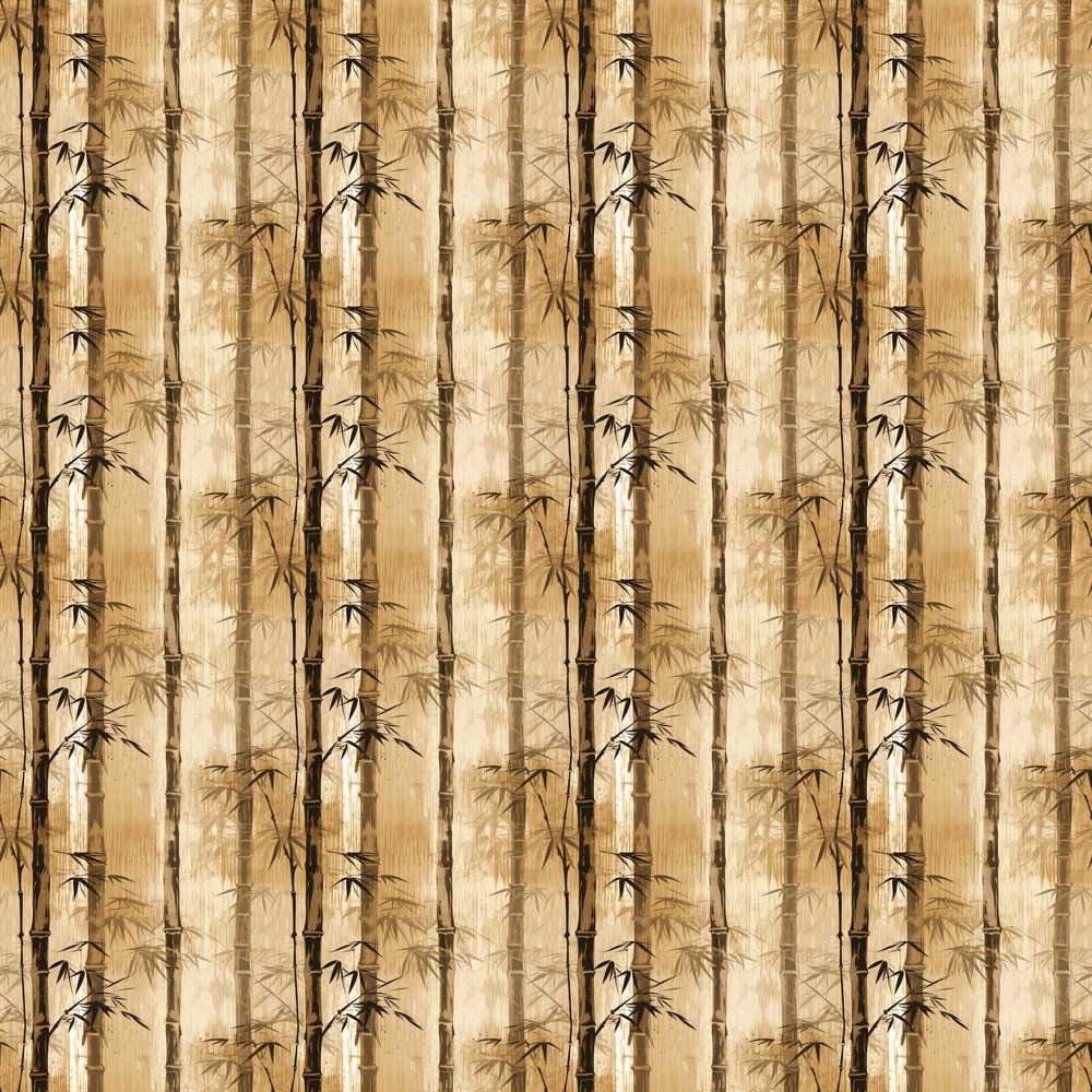 Vintage Sepia Bamboo Forest with Textured Background Decorative