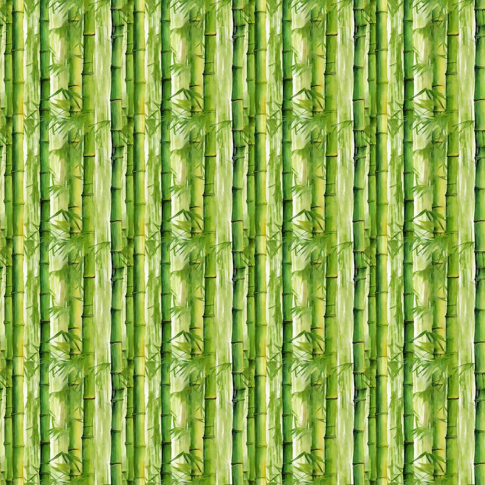 Lush Green Bamboo Forest Watercolor Style Decorative Repeat