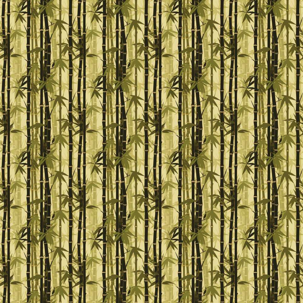 Dark Bamboo Silhouettes with Olive Green Background Decorative