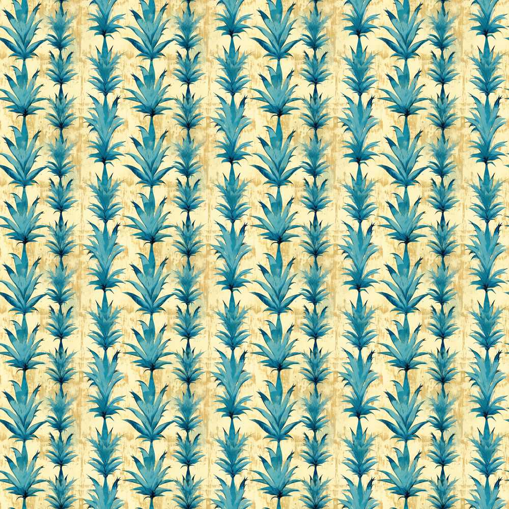 Teal Tropical Leaf Vintage Texture Wildflower Pattern Botanical