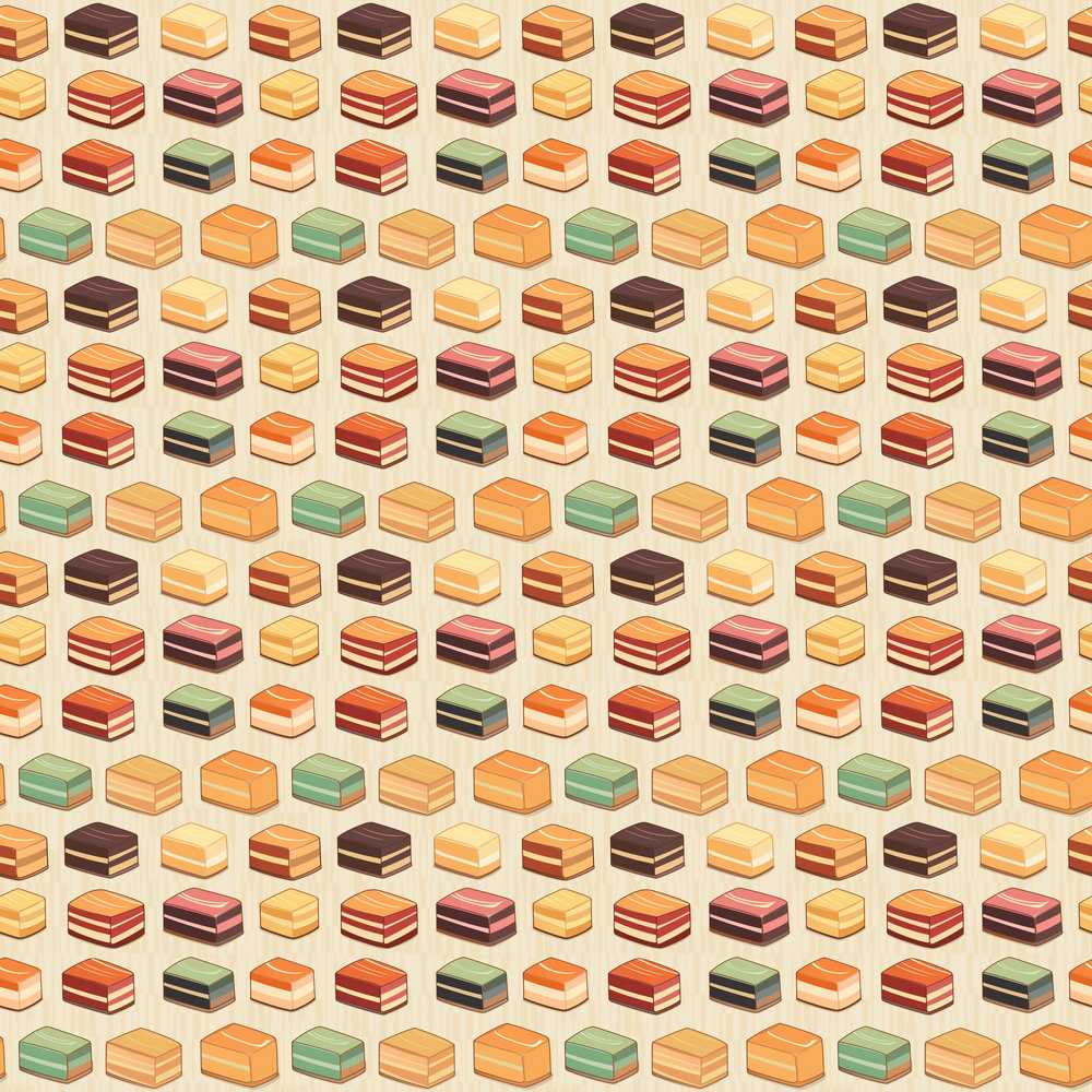 Layered Chocolate Slice Dessert Block Decorative Repeat Pattern