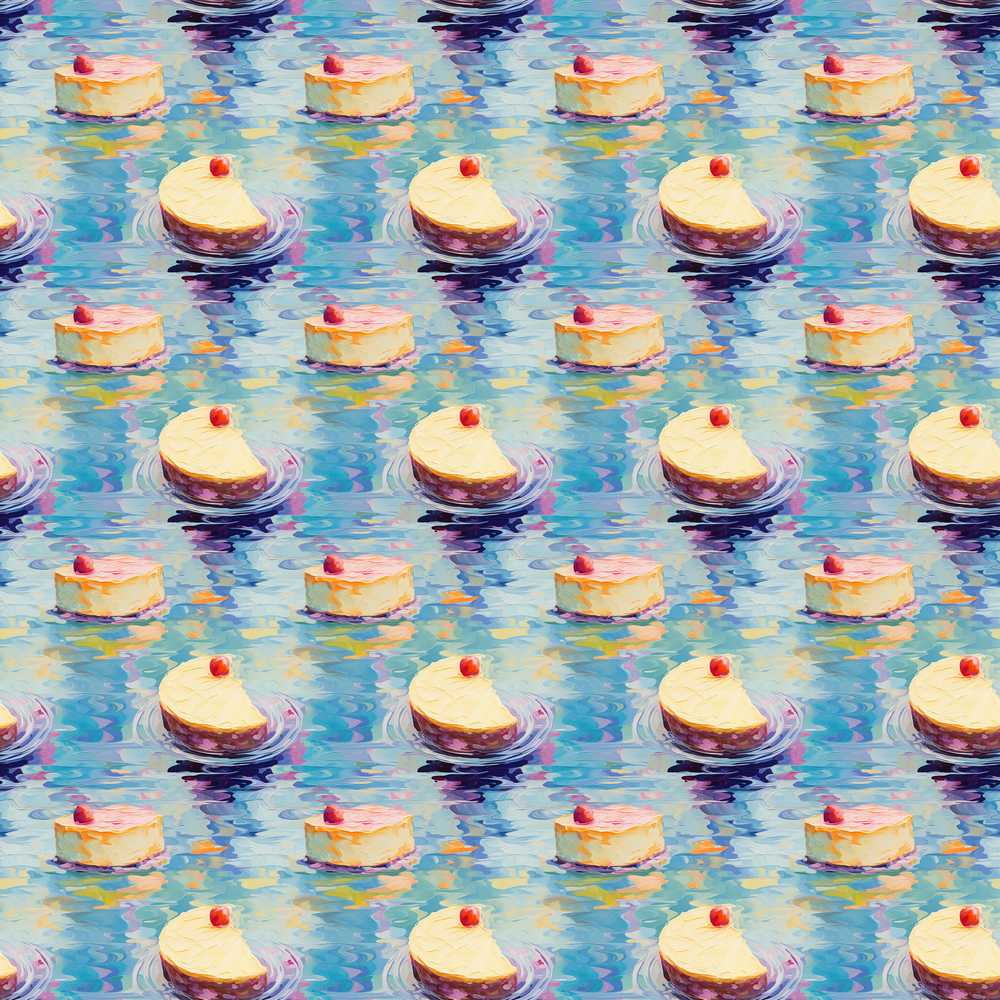 Abstract Cheesecake Slice Floating Water Artistic Art Texture