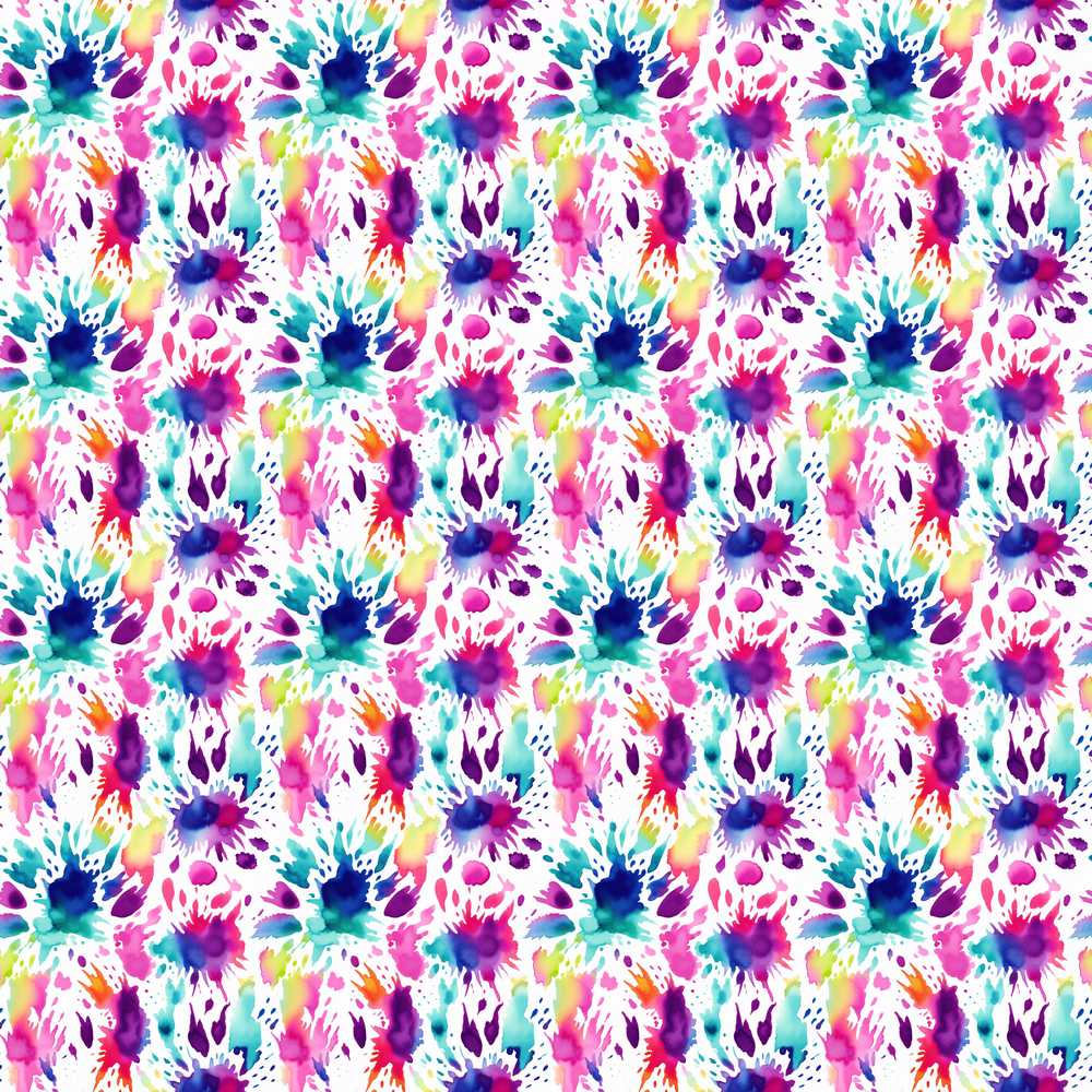 Bright Rainbow Watercolor Splash Vibrant Artistic Decorative Repeat