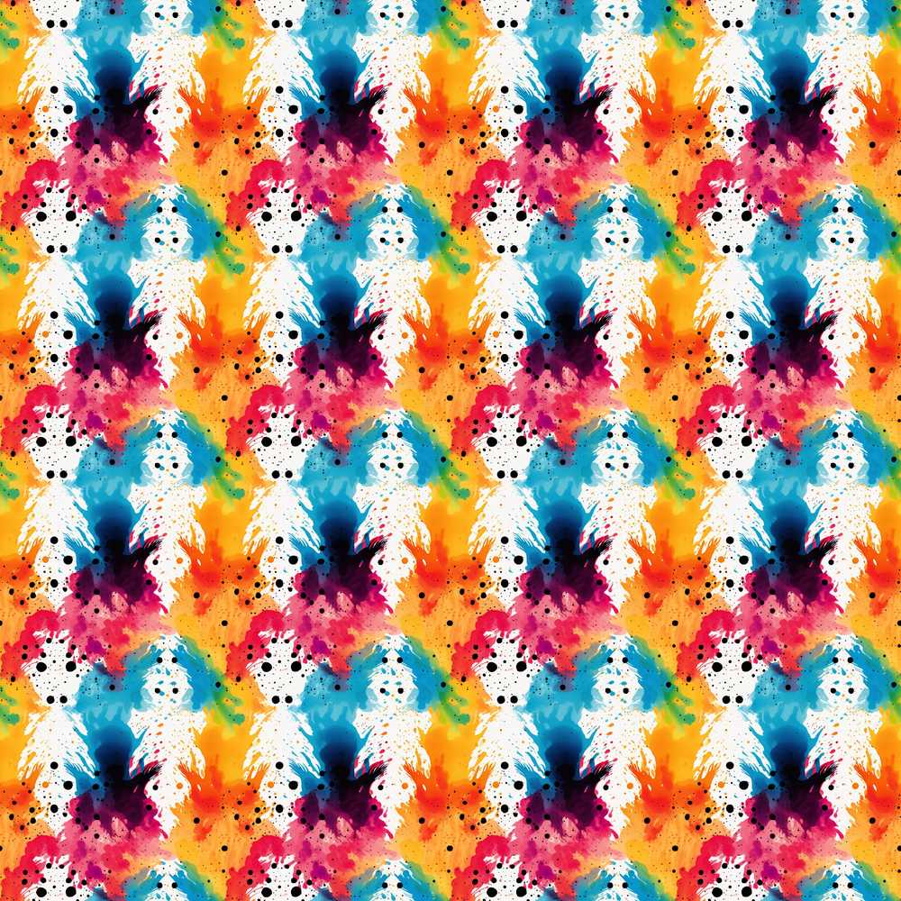 Colorful Paint Splash Abstract Ink Blot Modern Art