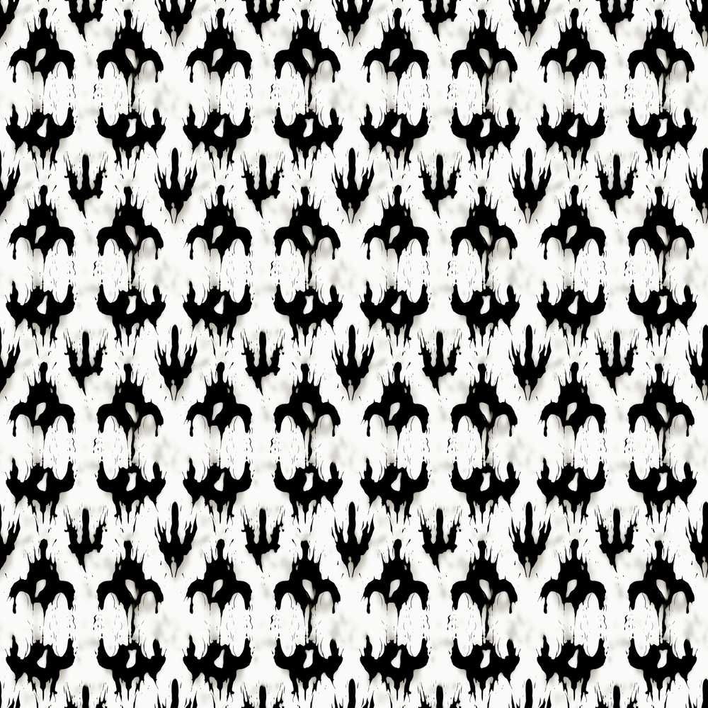 Black White Ink Blot Symmetrical Abstract Art Texture