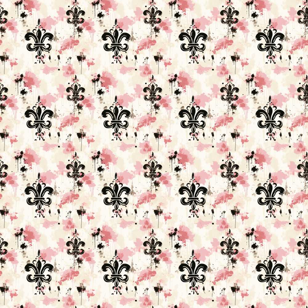 Pink Grunge Fleur De Lis Artistic Vintage Decorative