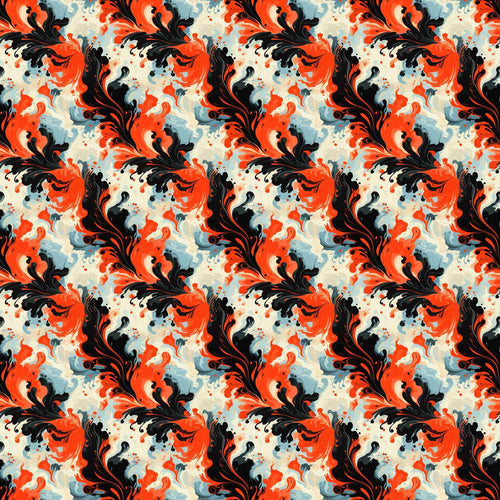 Abstract Orange Black Fluid Marble Swirl Art Texture