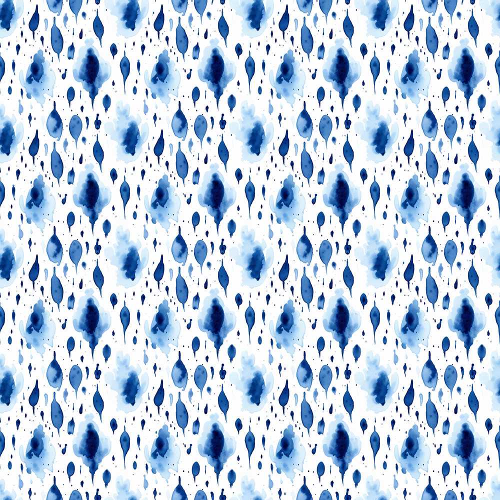 Blue Watercolour Droplet Abstract Art Texture Pattern Design