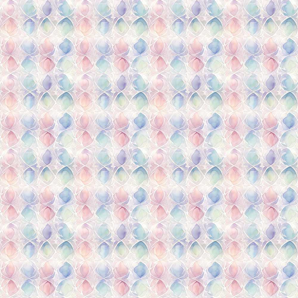 Soft Pastel Geometric Floral Light Multicolour Wildflower Pattern Botanical