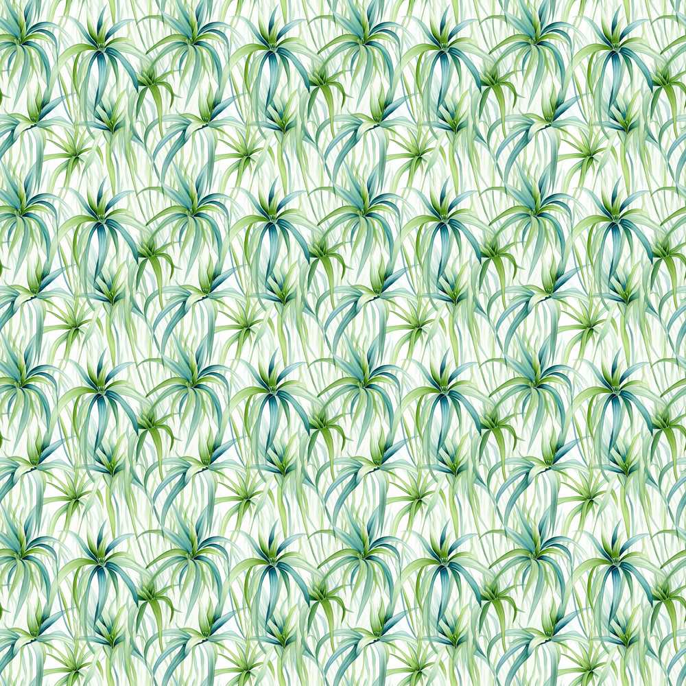 Fresh Tropical Spider Plant Foliage Decorative Repeat Pattern