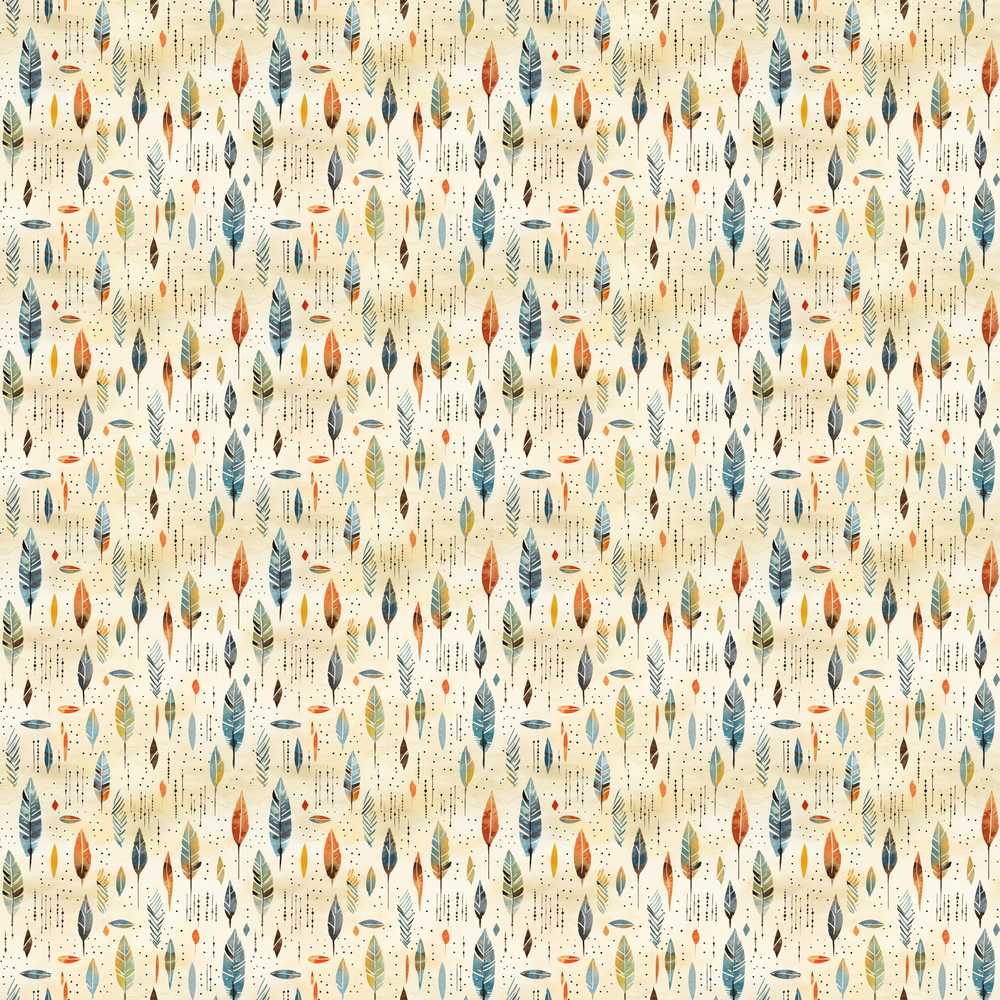 Delicate Feather Leaves Scandinavian Style Wildflower Pattern Botanical
