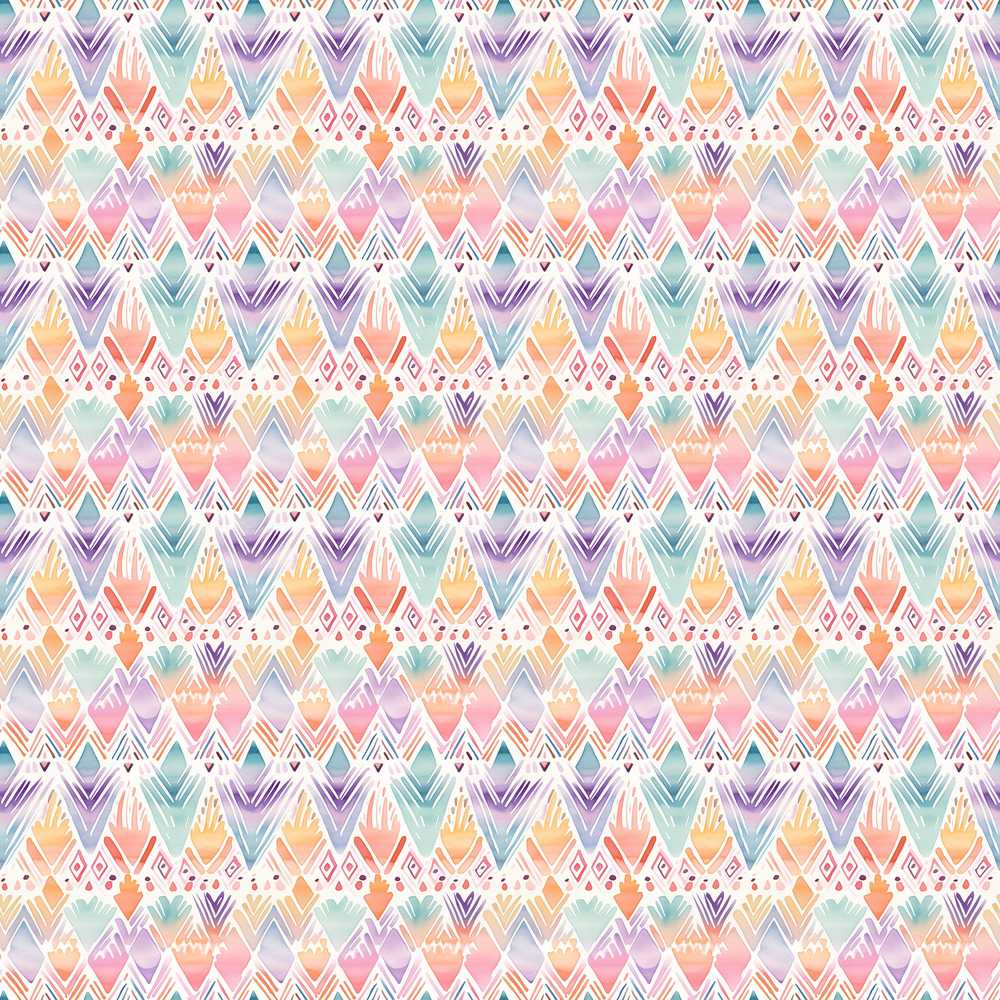 Pastel Geometric Art Deco Watercolor Repeat Pattern Decorative