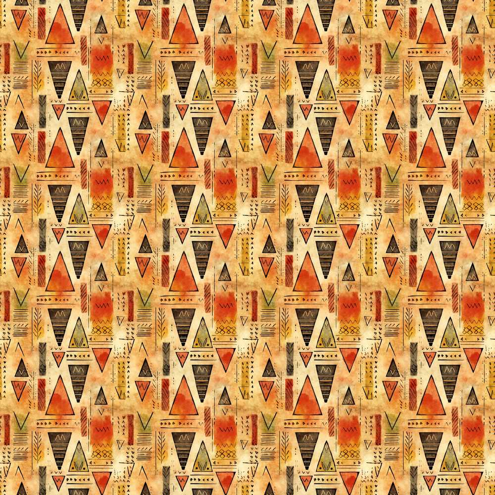 Abstract Tribal Triangle Shapes Warm Earthy Art Texture