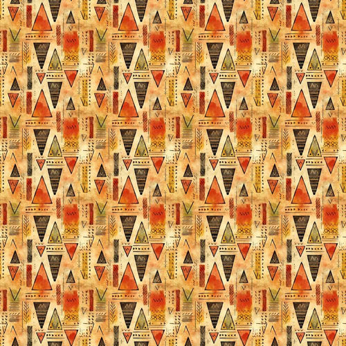 Abstract Tribal Triangle Shapes Warm Earthy Art Texture