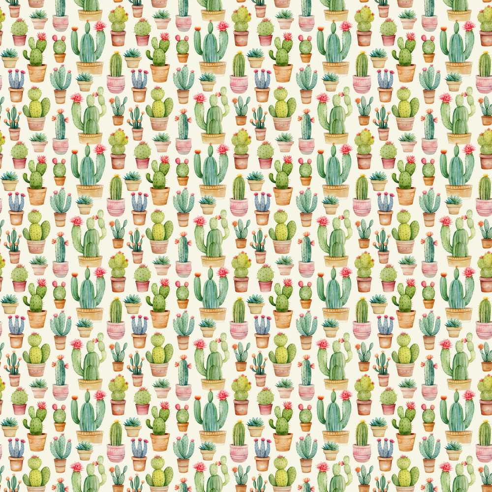 Charming Pastel Potted Cactus Succulent Garden Decorative Repeat