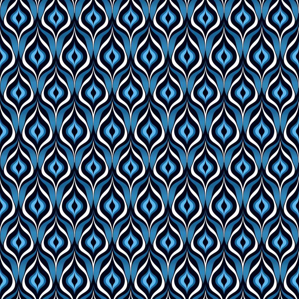 Blue Geometric Wave Abstract Art Texture Pattern Design