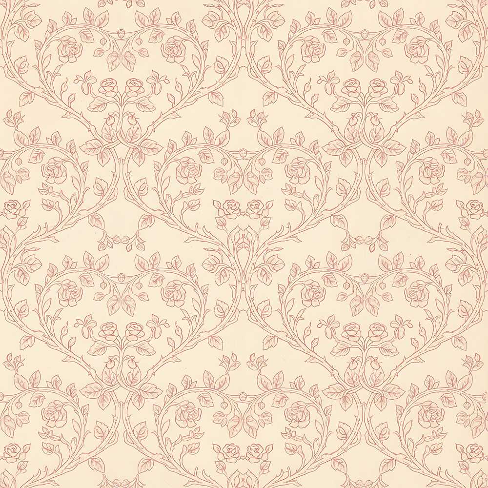 Ornate Rose Heart Vine Romantic Wildflower Pattern Botanical