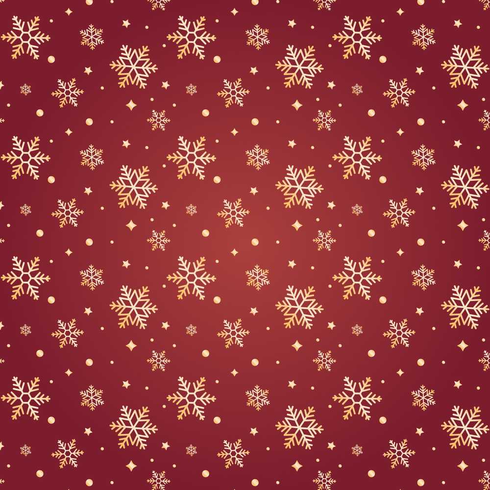Red Gold Snowflake Star Classic Christmas Festive Holiday