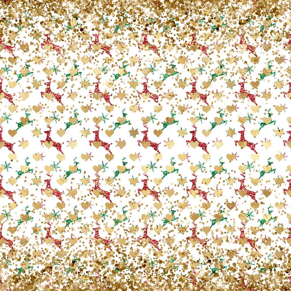Gold Reindeer Heart Confetti Christmas Sparkle Festive Holiday