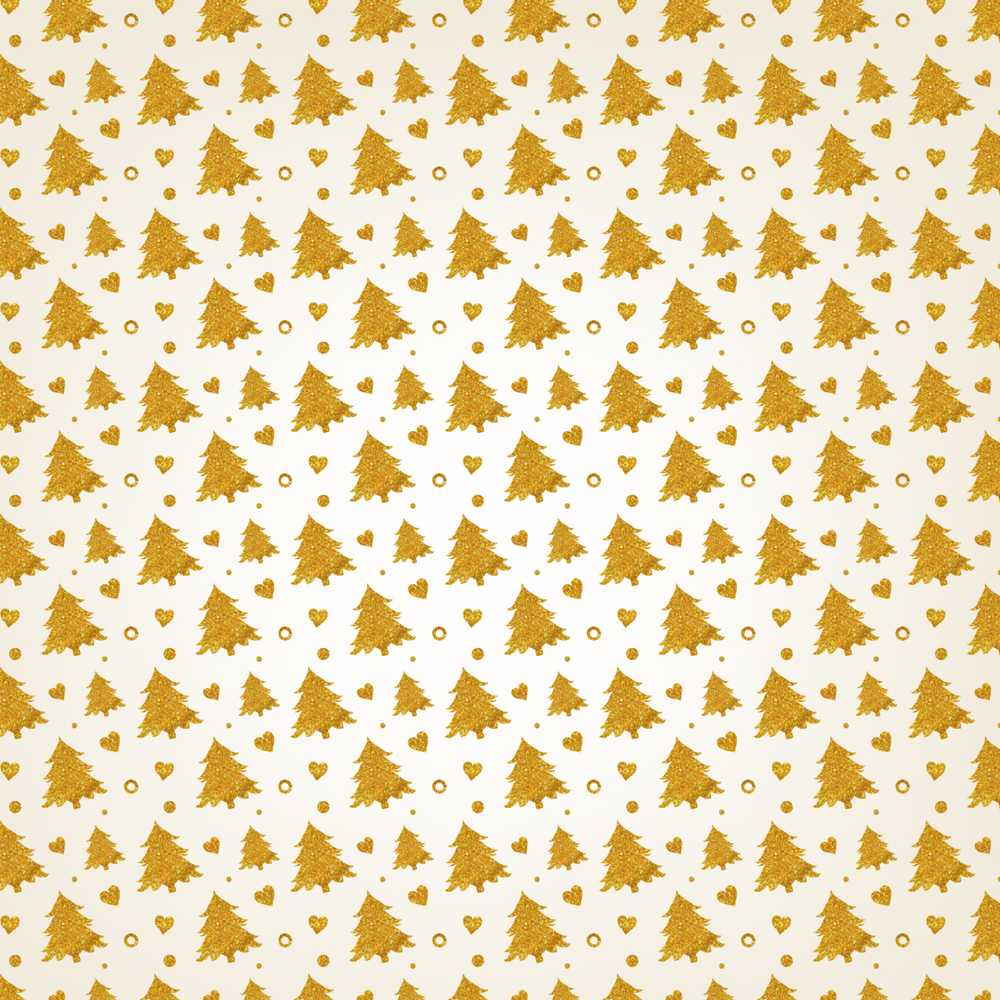 Gold Christmas Tree Heart Minimal Festive Holiday Seasonal