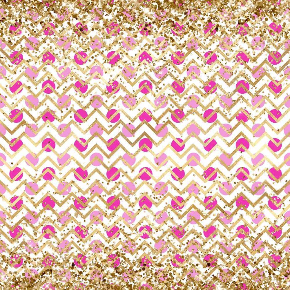 Pink Gold Chevron Glitter Dot Chic Modern Repeat