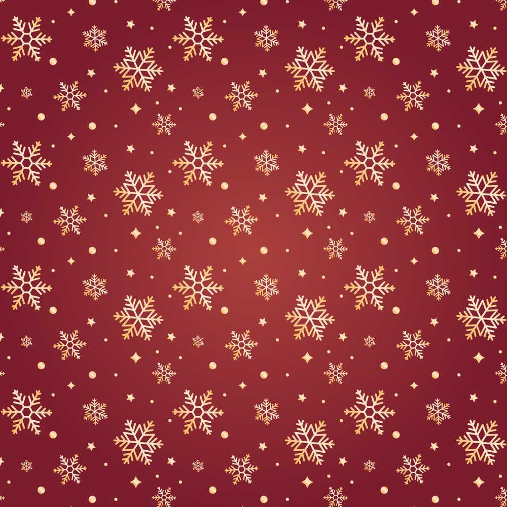 Red Gold Snowflake Star Elegant Festive Winter Holiday