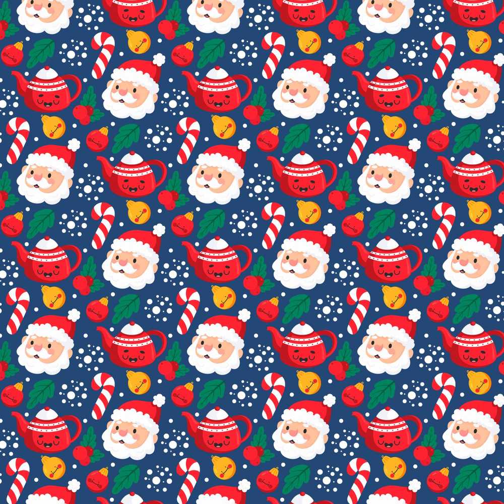 Cute Santa Teapot Candy Cane Fun Christmas Festive