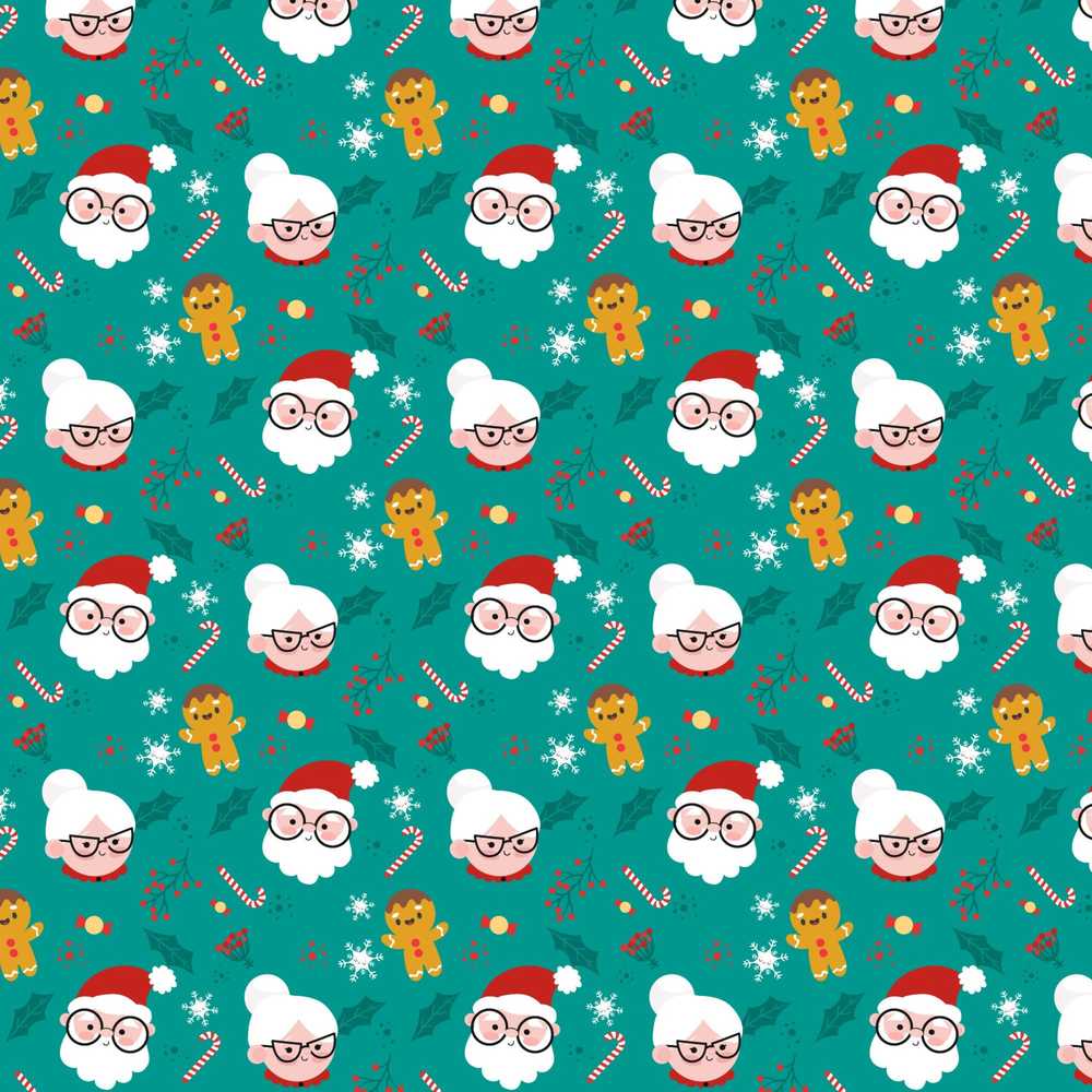 Cute Santa Mrs Claus Gingerbread Festive Kids Holiday