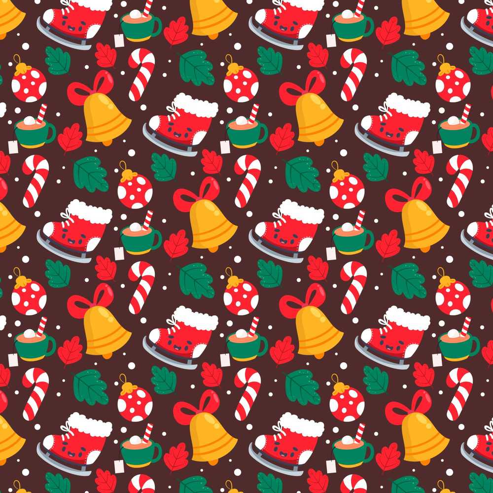 Cute Christmas Bells Skates Candy Cane Winter Holiday Fun