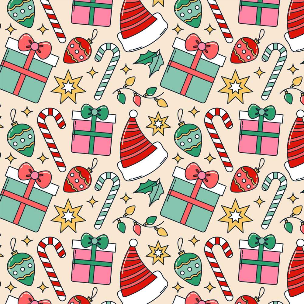 Cute Christmas Gifts Candy Canes Baubles Santa Hat Festive