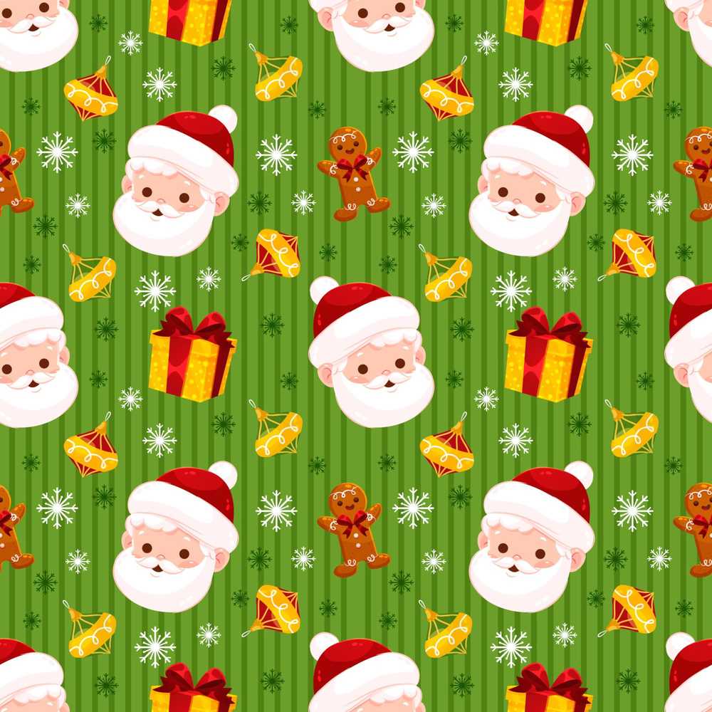 Cute Santa Claus Gingerbread Gift Snowflake Festive Holiday