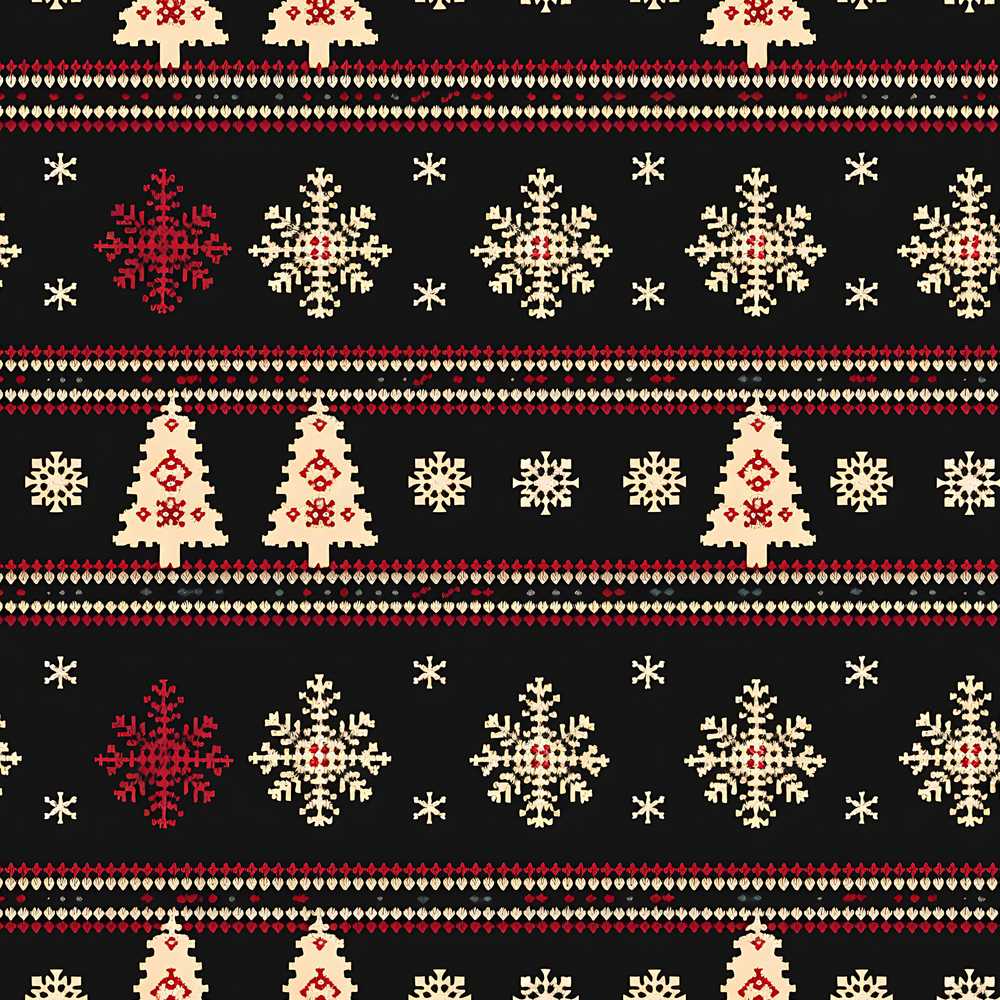 Cute Nordic Snowflake Christmas Tree Winter Festive Holiday