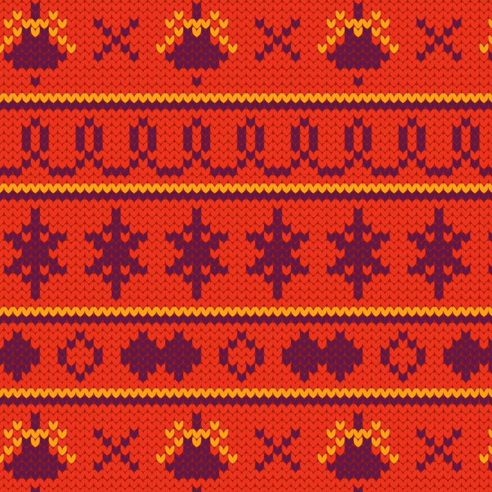 Cute Red Orange Knitted Heart Nordic Warm Festive