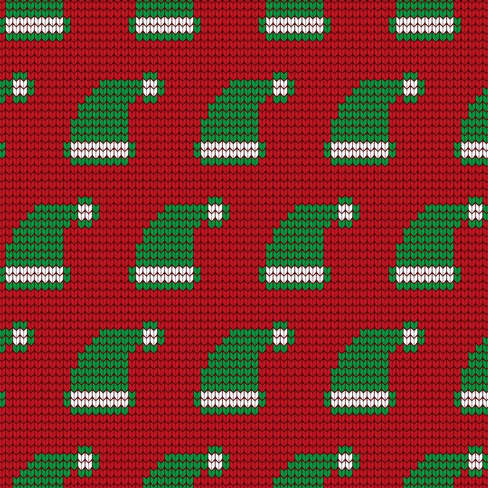 Cute Red Green Christmas Hat Festive Knitted Holiday