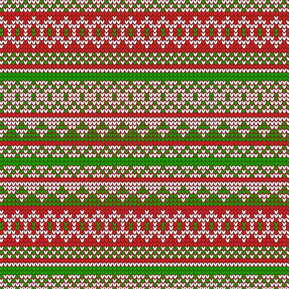 Cute Red Green Classic Nordic Stripe Christmas Knitted