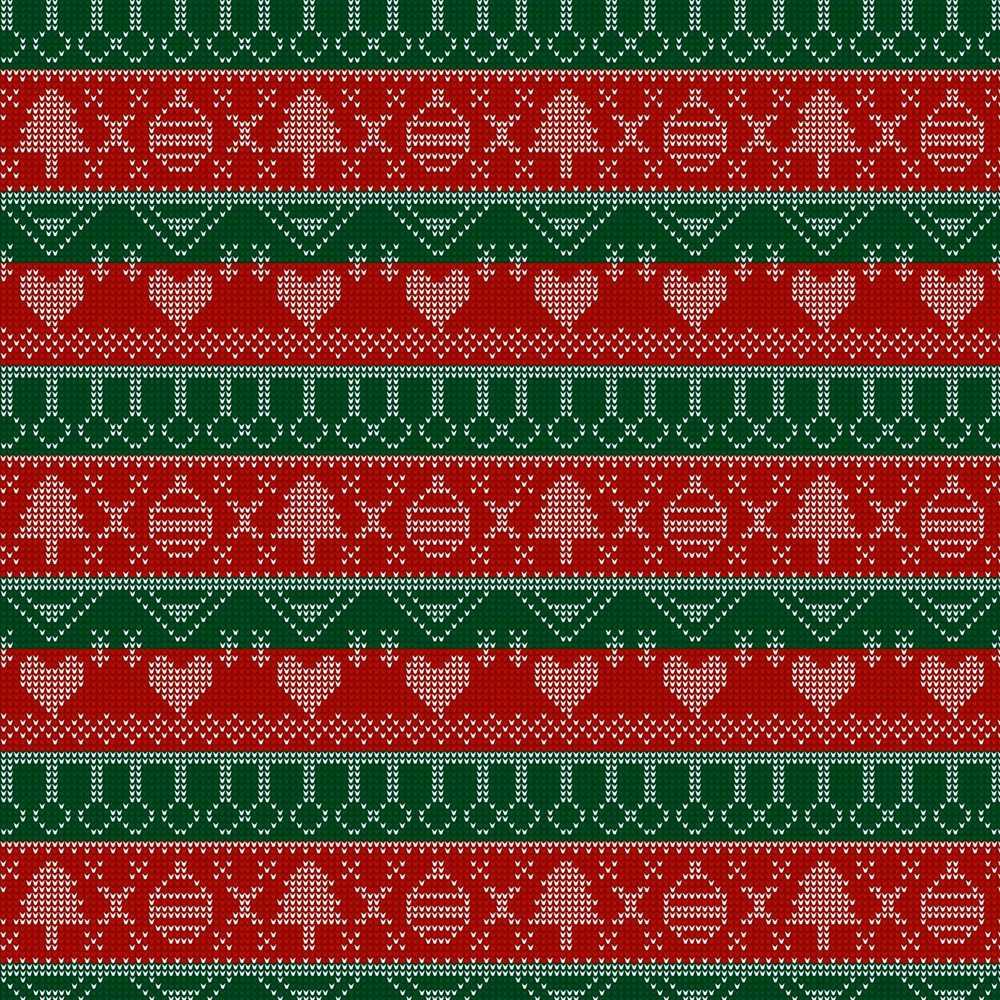 Classic Nordic Christmas Ornament Heart Stripe Knit Festive