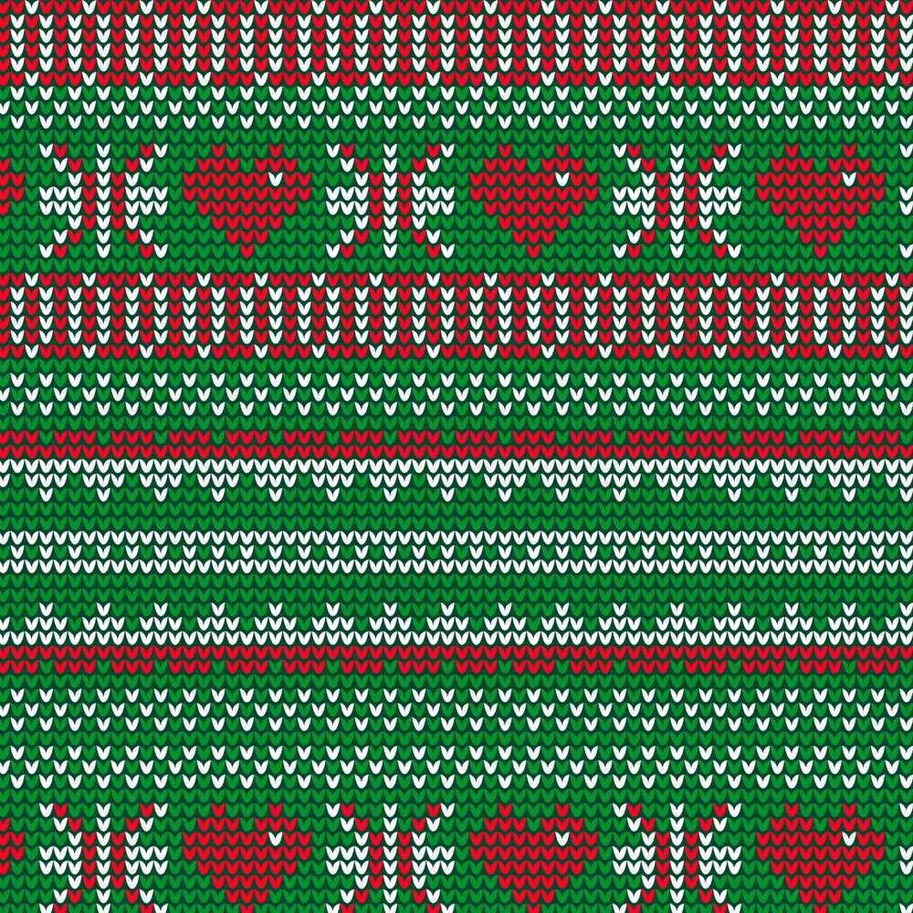 Christmas Heart Stripe Scandinavian Knit Festive Holiday Seasonal