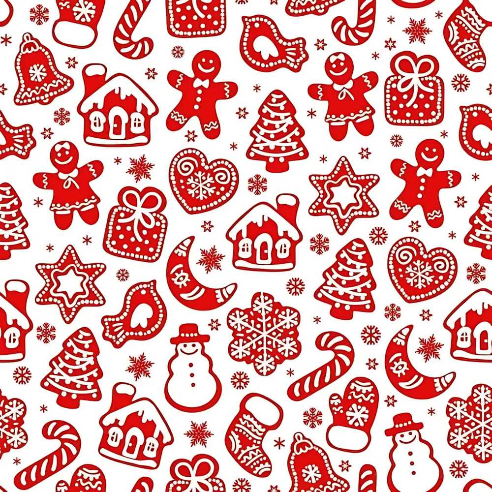 Scandinavian Red White Christmas Cookie Festive Holiday Seasonal