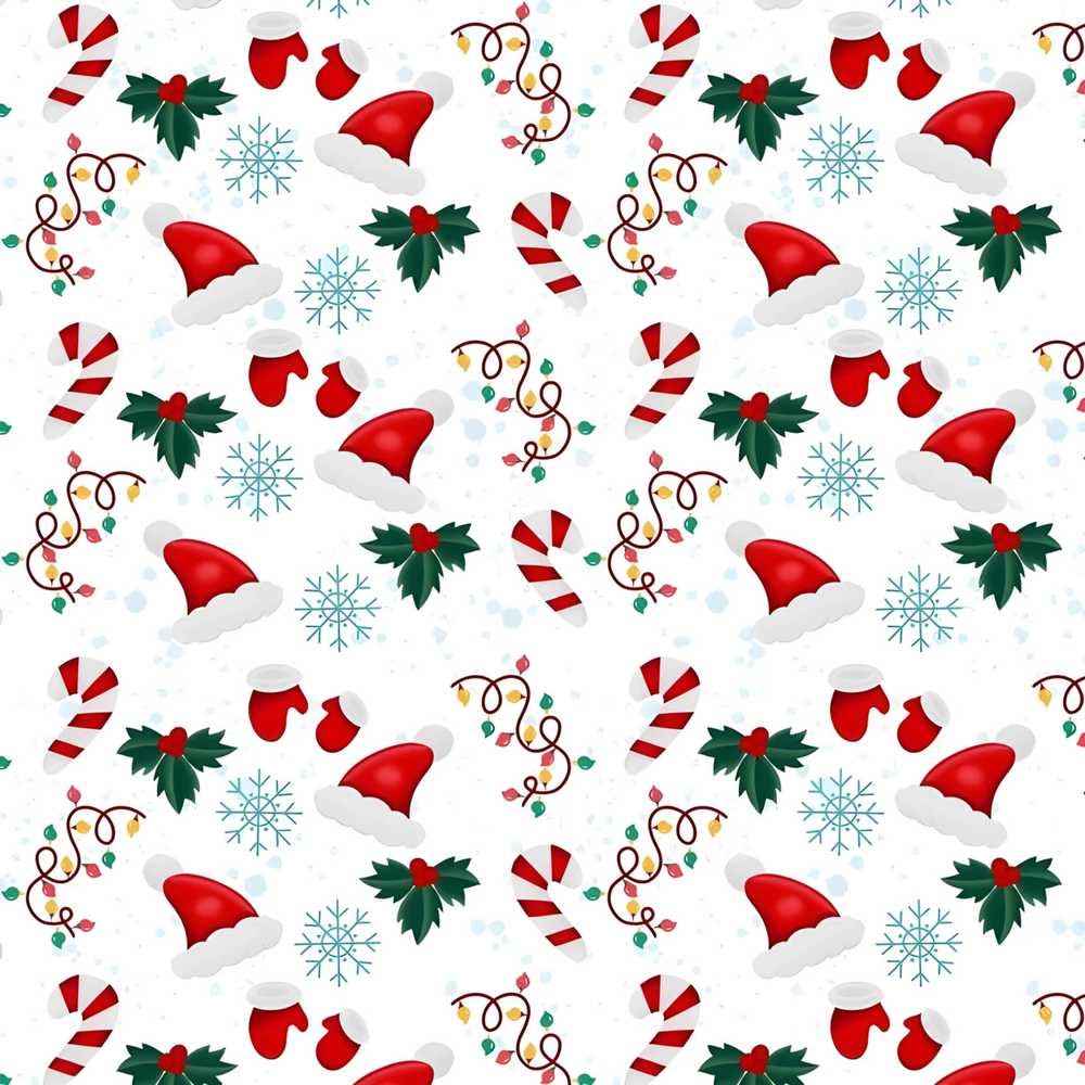 Christmas Hat Mittens Lights Candy Cane Festive Holiday