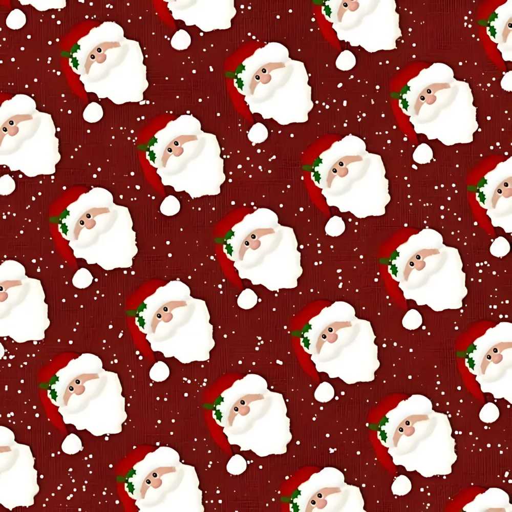 Santa Face Red Snow Background Christmas Festive Holiday