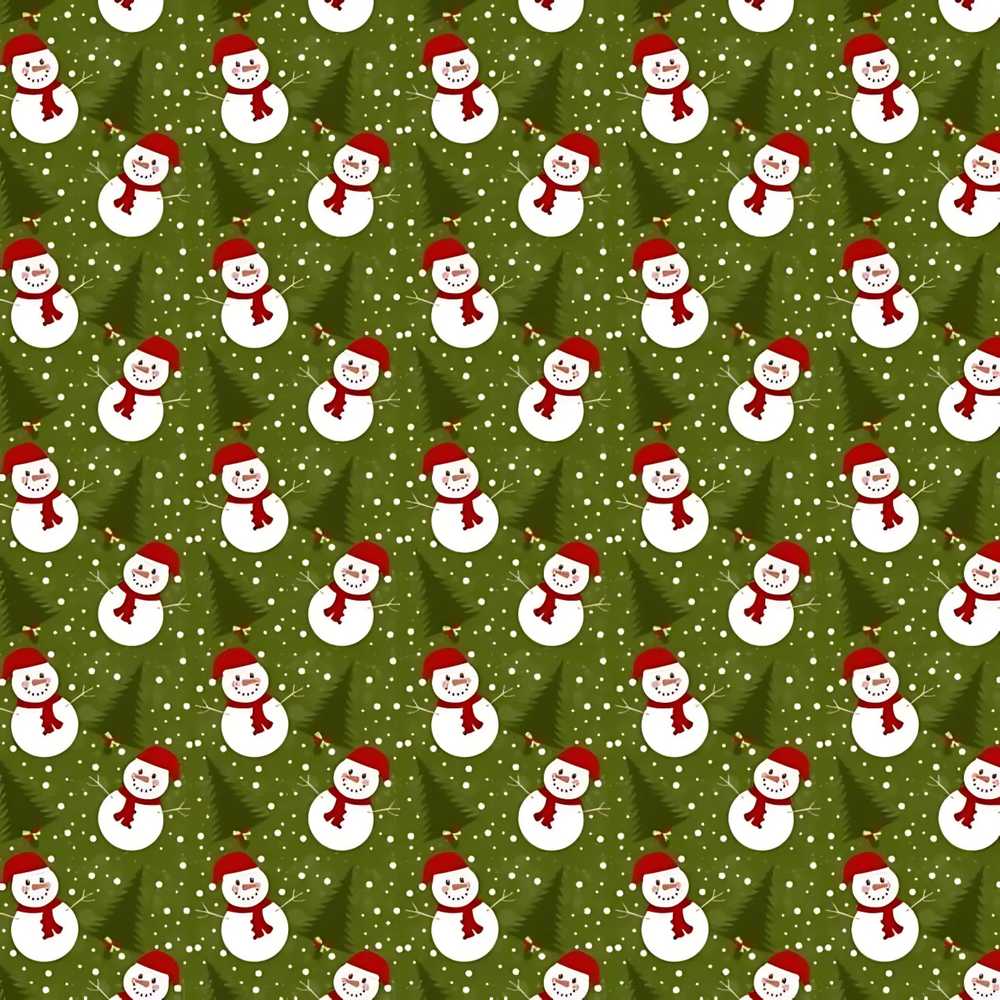 Cute Snowman Winter Forest Snowfall Festive Holiday Seasonal