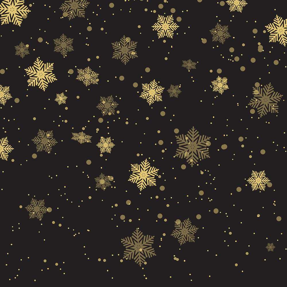 Luxury Gold Snowflake Black Background Christmas Festive Holiday