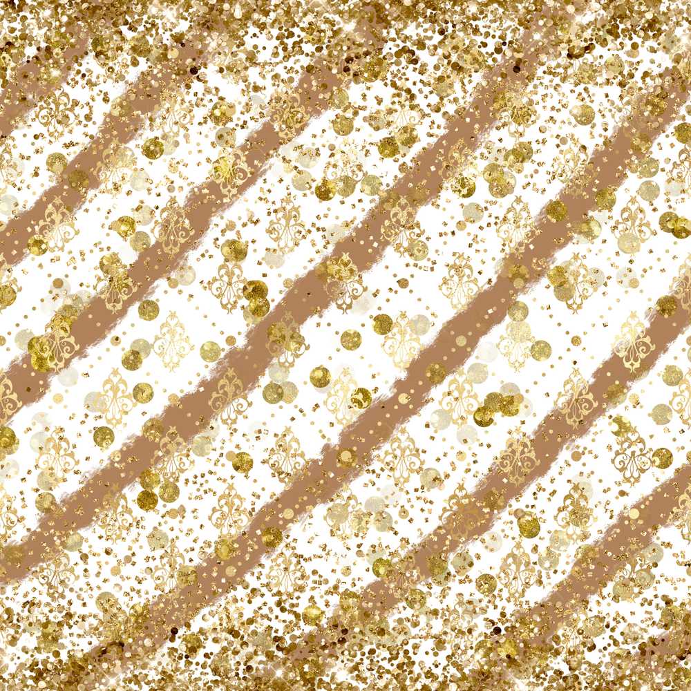 Gold Glitter Damask Stripe Elegant Repeat Pattern Decorative