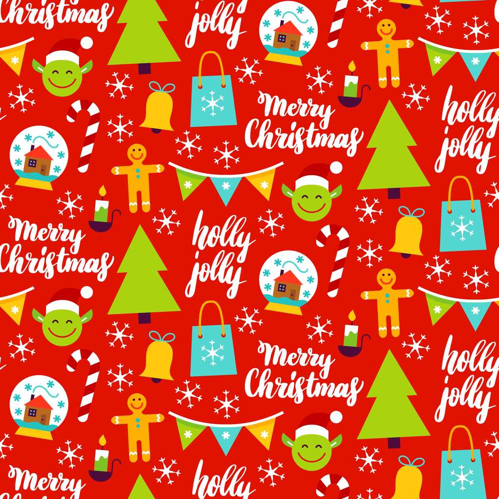 Merry Christmas Holiday Red Festive Seasonal Pattern