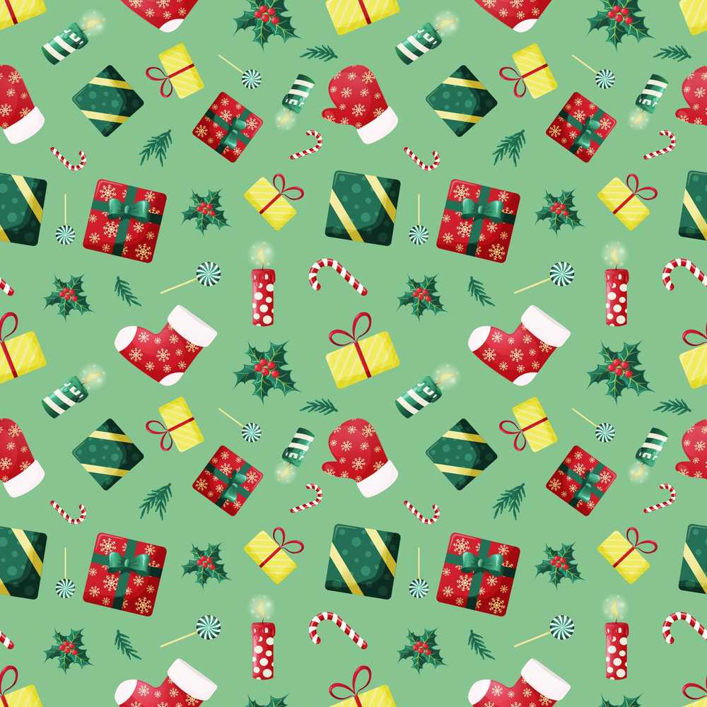 Christmas Gifts Candy Cane Holly Mitten Festive Holiday
