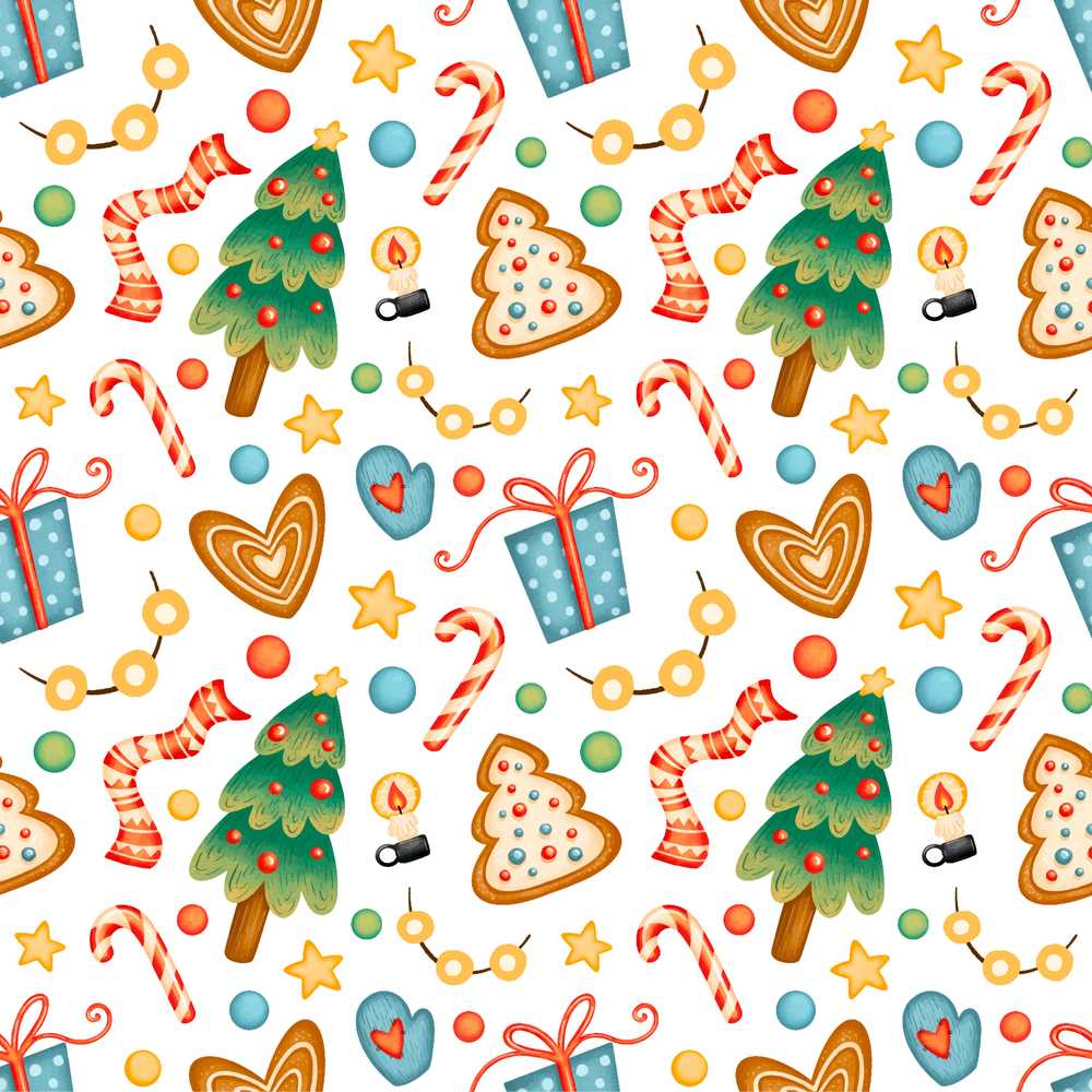 Watercolor Christmas Tree Cookie Candy Festive Holiday Seasonal