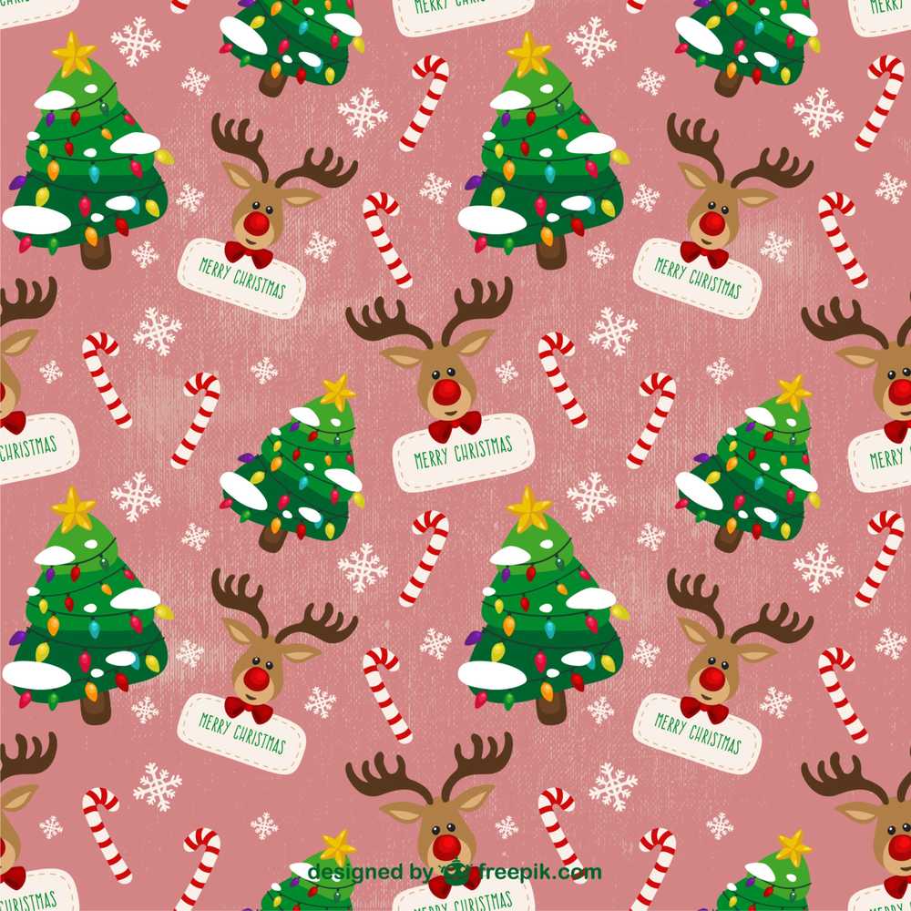 Cute Reindeer Christmas Tree Candy Cane Festive Holiday