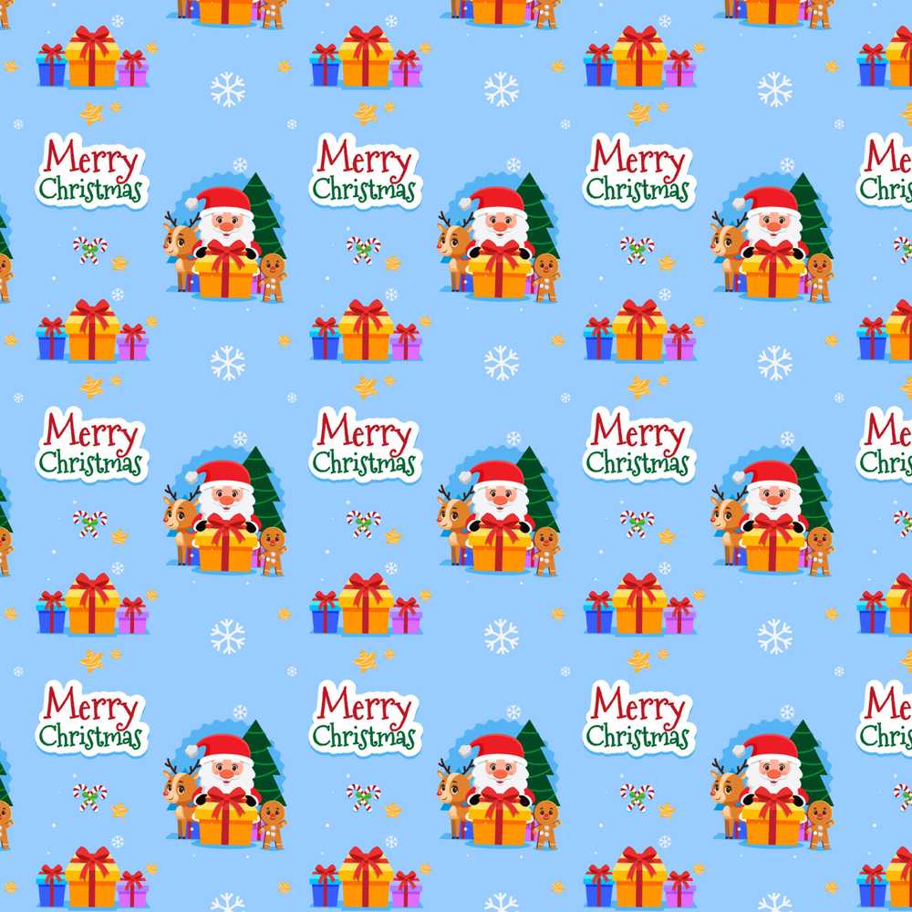Cute Santa Reindeer Gingerbread Merry Christmas Festive Holiday